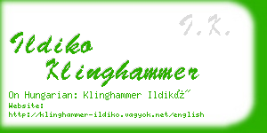 ildiko klinghammer business card